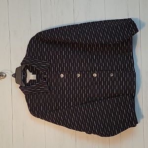 David Brooks | Linen Blend Button Up Top | XL